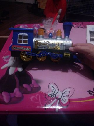 Velocity Toys Steam Train Locomotive Engine Car Bubble Blowing Bump & Go Battery