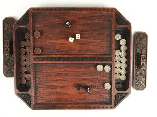11  Wooden Backgammon Set - 2001 History Craft - Tudor Backgammon