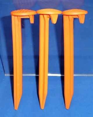 Banzai Water Park Slide Universal Replacement Orange Blower Stakes 3 Pack Prts