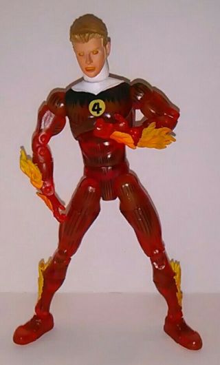 2004 Toy Biz Marvel Legends Human Torch Figure Fantastic Four Box Set Variant