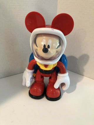 Speaking Astronaut Mickey Mouse Toy - Posable - Talks & Lights Up Tested/works