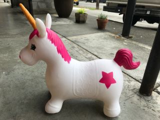 Appleround Unicorn Bouncer Space Hopper,  Ride - On Bouncy Horse Toy 3