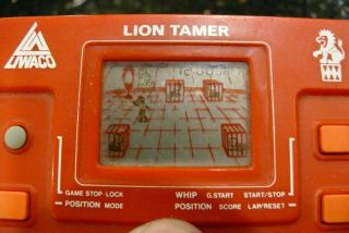 Liwaco LION TAMER Vintage Electronic Handheld LCD Video game and watch 4
