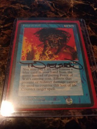 1x Force Of Will (signed) Mtg Alliances Terese Nielsen Mp