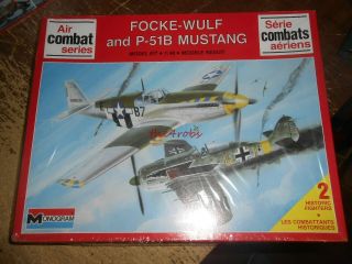 Monogram Focke Wulf & P - 51b Mustang Models Unstarted 1/48