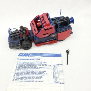 Gi Joe 1986 Cobra Dreadnok Thunder Machine Complete With Blueprints