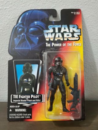 Star Wars Kenner Power Of The Force Potf Tie Fighter Pilot Red Card 1995