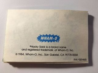Hacky Sack Wham - O Vintage Instruction Booklet 1984 2
