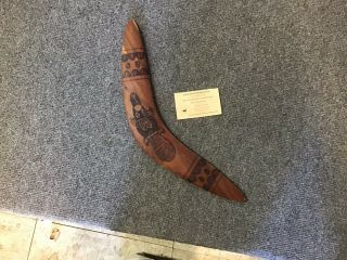 16 3/4 " Hand Crafted Wood Mulga Wood Boomerang Hand Made Don Nolan Non Returing