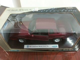 1/18 Welly 1987 Chevrolet Monte Carlo Ss Diecast Maroon Nicely Boxed
