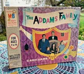 Rare 1965 Abc Series Milton Bradley The Addams Family Card Game - Complete