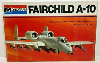 Monogram Fairchild A - 10 Scale 1:72 Airplane Model Kit 1977 5405