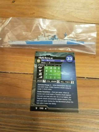 Hms Repulse 7/40 British Axis And Allies War At Sea With Card
