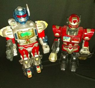 2 Hap - P - Kid Vintage Toy Robot 15 " Tall/lights Sounds Turbo Fighter
