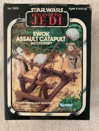 Ewok Star Wars Assault Catapult - Vintage 1983 Kenner Rotj W/box & Instructions