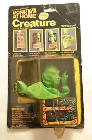 Remco Monsters At Home Creature From The Black Lagoon Hand Puppet 1981 On Card