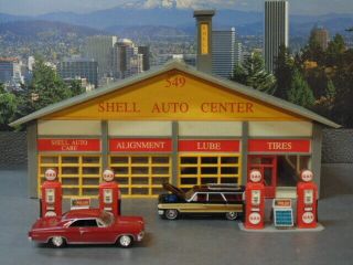 Shell Service Station Diorama For 1/64th Scale