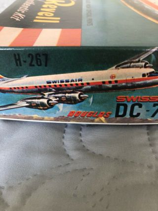 VINTAGE REVELL H - 267 SWISSAIR DOUGLAS DC - 7C MODEL AIRPLANE 2