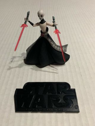 Star Wars Asajj Ventress Clone Wars Animated With Stand & Lightsabers Loose 3.  75