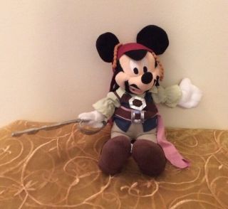 Disney Mickey Mouse Stuffed Captian Jack Pirates Of The Caribbean 2003 Toy
