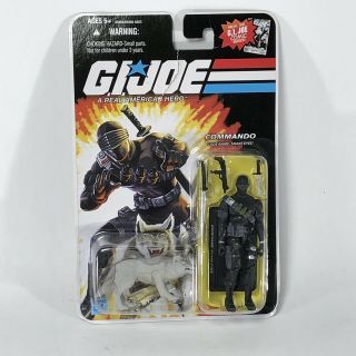 G I Gi Joe 25th Anniversary Commando Snake Eyes W Timber Wolf Figure Moc
