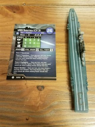 Uss Saratoga 3/60 Axis And Allies War At Sea American With Card