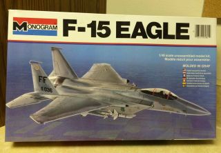 Vintage ©1979 Monogram 1/48 Scale Model - Military F - 15 Eagle,  5801: Open Box