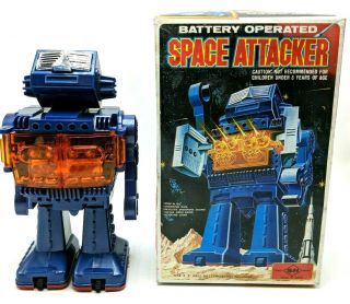 Horikawa Space Attacker 9.  5 " Robot Box Space Toy 1969