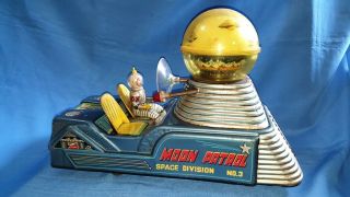 Old Vintage Tin Battery Operated Moon Patrol Space Toy From Japan 1960 2