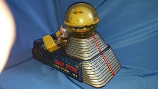 Old Vintage Tin Battery Operated Moon Patrol Space Toy From Japan 1960 3