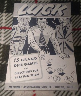 Vintage Antique 1943 Luck 15 Grand Dice Games Complete Set 7