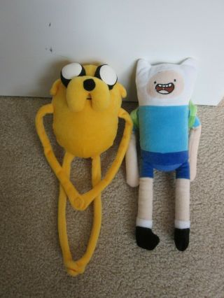 Adventure Time Finn The Human W/ Backpack & Jake The Dog Plush Set Of 2