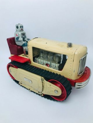 50s Nomura Robot Tractor Vintage Battery Operated Tin Toy 2