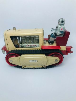 50s Nomura Robot Tractor Vintage Battery Operated Tin Toy 3