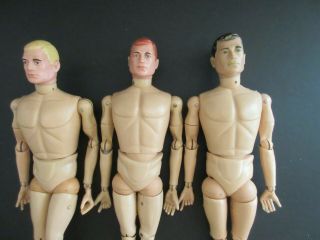 Vintage G I Joes.  3 Action Figures.  Blonde,  Red Head and Brown haired. 2