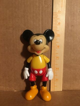 Vintage Toy Walt Disney Production Mickey Mouse Hard And Soft Rubber