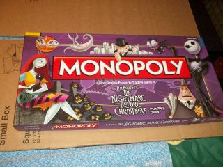 Monopoly The Nightmare Before Christmas Board Game Collectors Edition.  Complete.