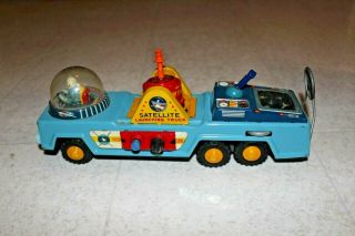 Yonezawa Satellite Launching Truck Friction Space Toy Vintage Tin Litho