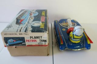 PLANET PATROL TANK w/ BOX,  rare Wind up version 4