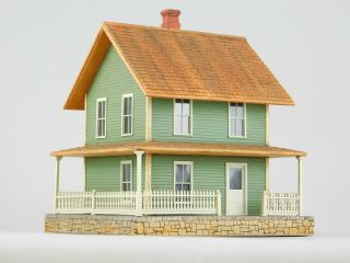 O Scale Unknown Two - Story House Model Building Fully Assemlbed & Painted
