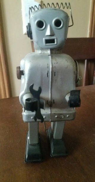 1950s Circa Nomura Boomer Zoomer Metal Robot Japanese Vintage Tin Toy Space Bot