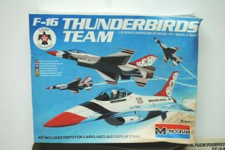 Monogram Usaf F - 16 Thunderbirds Team,  4 Aircraft & Stand 1/72 5504 Parts