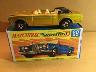 Matchbox Superfast No.  69 Rolls Royce Silver Shadow Coupe Ivory Interior Boxed