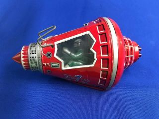 Vintage Horikawa Friendship 7 Space Capsule Mercury Japan Tin Friction Toy Great