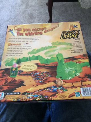 Milton Bradley Dragon Strike Board Game Motorized Dragon 2002 Open Box 2
