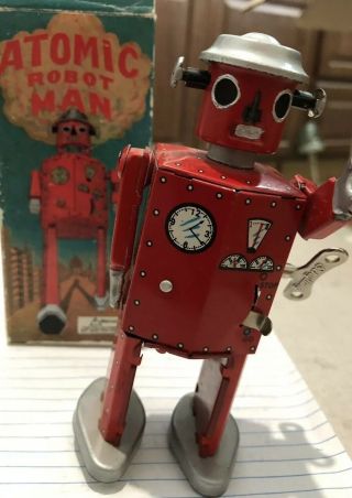Atomic Robot Man Box Action Toy Schylling Vintage (1997) Operating With Key