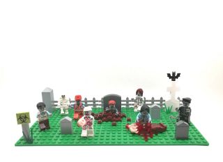 Zombie Graveyard,  Custom Minifigure Set Walking Dead Halloween Twd Horde