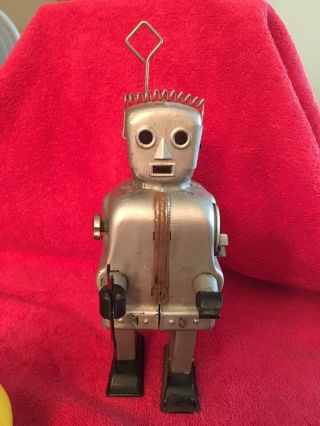 Vintage Nomura Japan Zoomer Battery Operated Op Tin Robot Space Alien Toy Rare