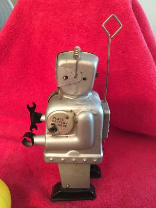 Vintage Nomura Japan ZOOMER Battery Operated Op Tin ROBOT Space Alien Toy RARE 3