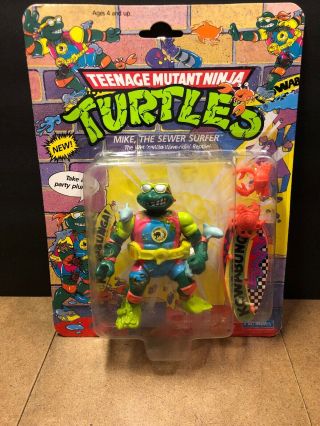1990 Teenage Mutant Ninja Turtles Mike The Sewer Surfer Action Figure Tmnt